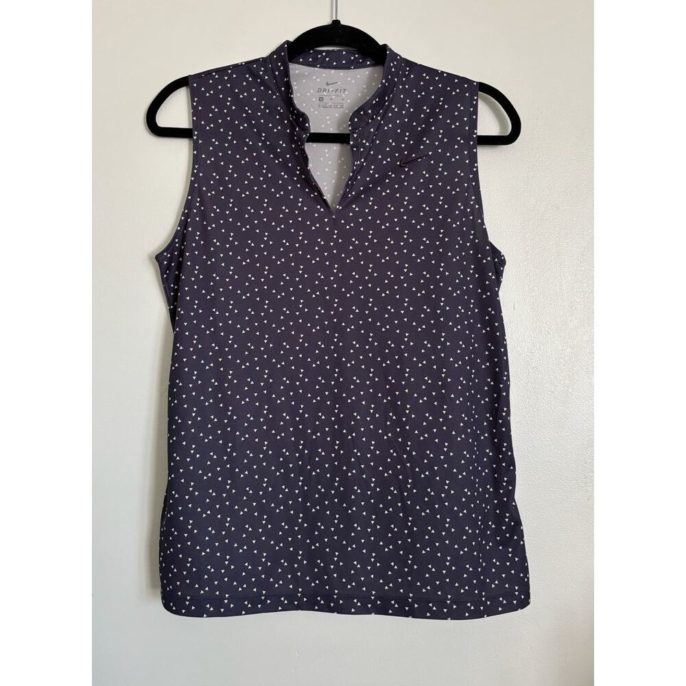 Navy and White Nike Dri Fit Tank Top M